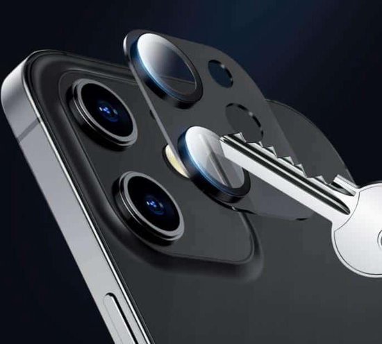 Fonu Camera Lens Tempered Glas Protector iPhone 12 Zwart