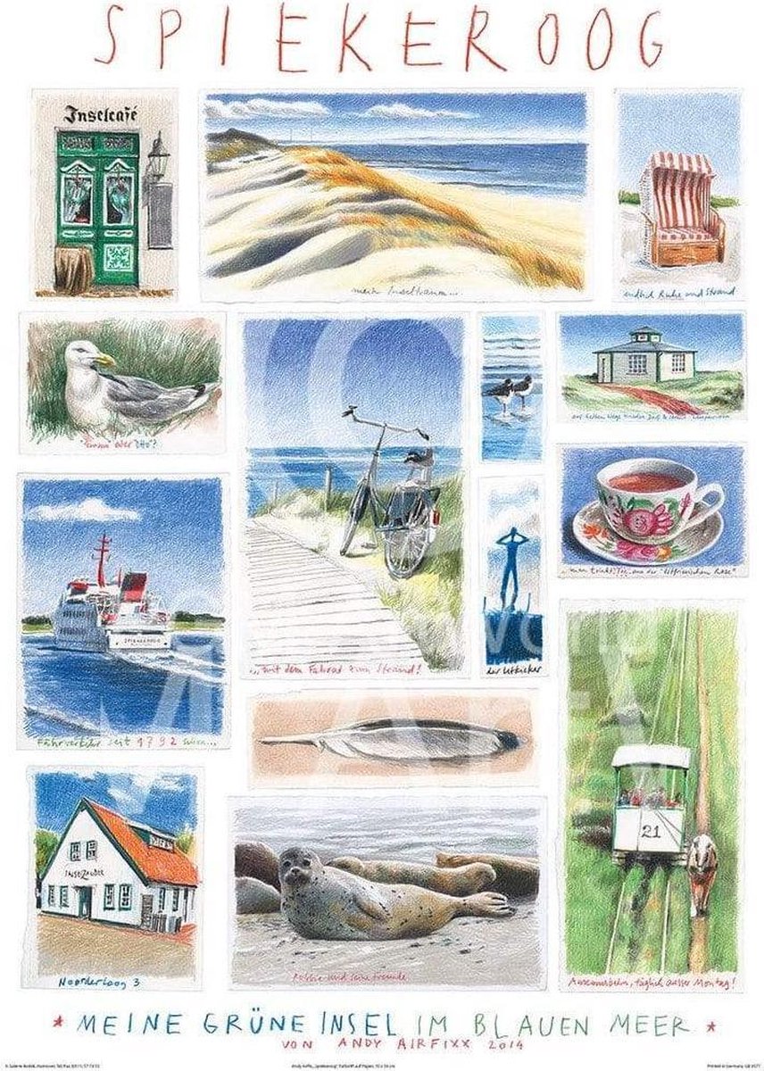 PGM Kunstdruk Andy Airfixx - Spiekeroog 50x70cm Divers