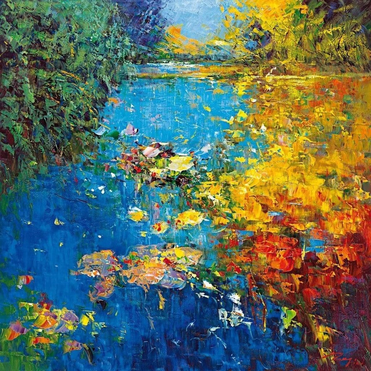 PGM Kunstdruk Madjid - Idyll I 98x98cm Divers