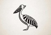 Line Art - Reiger - XS - 27x25cm - Zwart - geometrische wanddecoratie