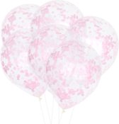 10 x Confetti ballon roze - babyshower - babyborrel versiering meisje