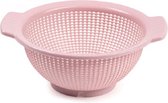 Forte Plastics Keuken vergiet/zeef - kunststof - Dia 23 cm x Hoogte 10 cm - roze