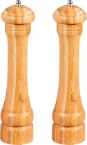 Bamboe houten peper- en zoutstel 26 cm - Pepermaler/zoutmaler - Kruiden en specerijen vermalen vermalers