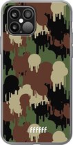 6F hoesje - geschikt voor iPhone 12 - Transparant TPU Case - Graffiti Camouflage #ffffff