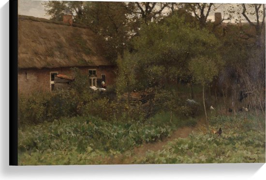 Canvas  - Oude Meesters - De moestuin, Anton Mauve, ca. 1885 - ca. 1888 - 60x40cm Foto op Canvas Schilderij (Wanddecoratie op Canvas)