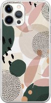 iPhone 12 Pro Max hoesje siliconen - Abstract print - Soft Case Telefoonhoesje - Print / Illustratie - Transparant, Multi