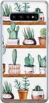 Samsung Galaxy S10 hoesje siliconen - Cactus - Soft Case Telefoonhoesje - Planten - Groen