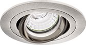 Spot Armatuur GU10 - Pragmi Alpin Pro - Inbouw Rond - Mat Nikkel - Aluminium - Kantelbaar - Ø92mm