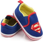 Blauwe Superman instappers - Textiel - Maat 18 - Zachte zool - 0 tot 6 maanden