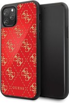 GUESS Double Layer Glitter Backcase Hoesje iPhone 11 Pro - Rood