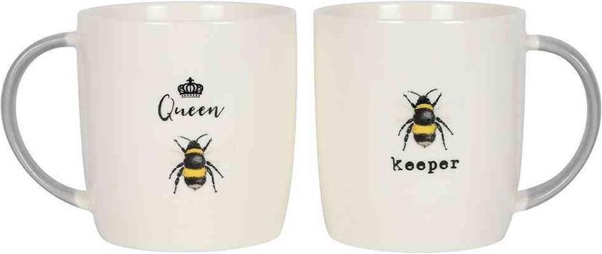 Something Different - Queen Bee and Bee Keeper Mok/beker - Wit