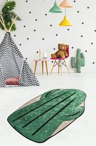 Nerge.be | Vloerkleed Kinderkamer | Big Cactus | Grote cactus speelmat voor kinderen Slaapkamer Speelkamer woonkamer Groene planten 100cm X 160cm (39,37 "X 63") Beste kindertapijte