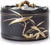 Urn keramiek Japans zwart goud bamboe