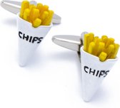 Boutons de manchette - Frites Cone Chips Wit et Jaune
