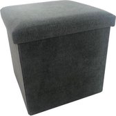 Rox Living Opbergbox/poef 38 Cm 55 Liter Alcantara Antraciet