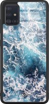 Samsung A51 hoesje glass - Oceaan | Samsung Galaxy A51  case | Hardcase backcover zwart
