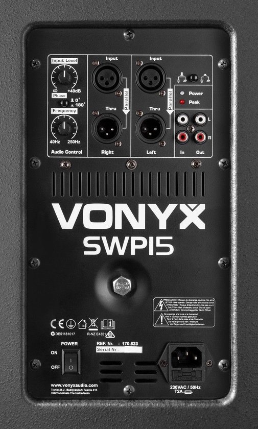 Vonyx SWP15 PRO Actieve subwoofer 15 inch / 800W - Vonyx