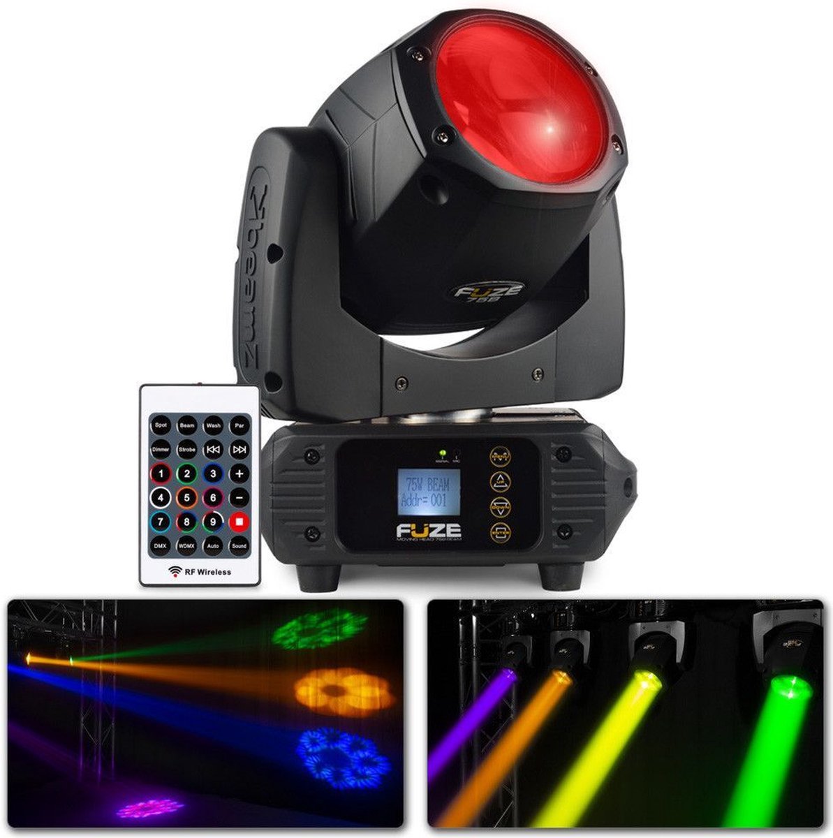 Moving head - BeamZ FUZE75B moving head met 75W LED, 12 kleuren en 17 gobo's