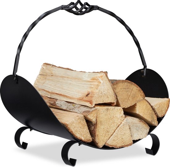 Relaxdays panier à bois bois de chauffage - rangement en bois pour  l'intérieur -... | bol.com