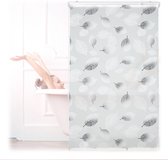 rideau de douche relaxdays transparent - store de douche 240 cm - store enrouleur - blanc 100x240cm