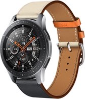 Samsung Galaxy Watch leren bandje - wit/donkerblauw - 45mm / 46mm