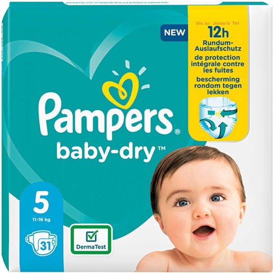 werkloosheid gezagvoerder beschermen Pampers Baby Dry Maat 5 - 31 Luiers | bol.com