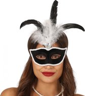 Fiestas Guirca Masker Black Velvet Dames Zwart/wit One-size