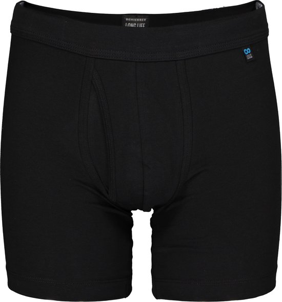 SCHIESSER Long Life Cotton shorts (1-pack) - lang met gulp - zwart - Maat: S