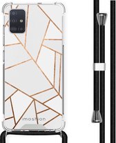 iMoshion Design hoesje met koord voor de Samsung Galaxy A51 - Grafisch Koper - Wit / Goud