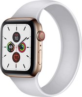 Bandje geschikt voor Apple Watch 45MM / 44MM / 42MM Bandje Solo Loop Siliconen Wit (Maat: L)