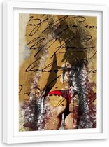 Foto in frame vrouw in bikini, 80x120, bruin, Premium print