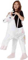 Smiffy's - Eenhoorn Kostuum - Boven Op Een Witte Eenhoorn Zitten Kind Kostuum - Wit / Beige, Multicolor - One Size - Carnavalskleding - Verkleedkleding