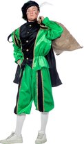 Zwart/groene pieten kostuum fluweel 58 (2xl)