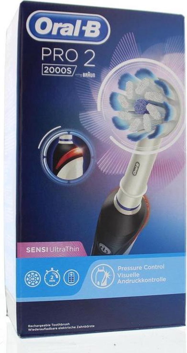 Jet opgraven Beschrijven Oral-B Pro 2 2000S Sensi Ultrathin - Elektrische tandenborstel - Zwart |  bol.com