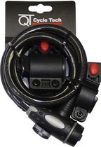 Qt cycle tech spiraalslot kabelslot 80 cm/12 mm met houder op kaart