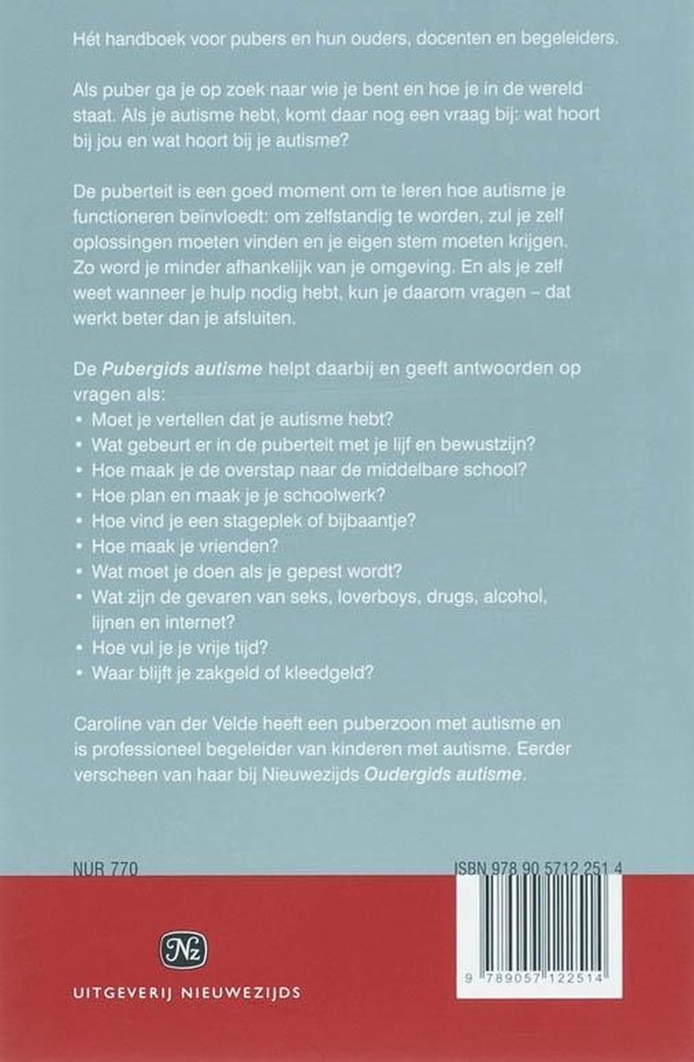 Pubergids autisme - back cover