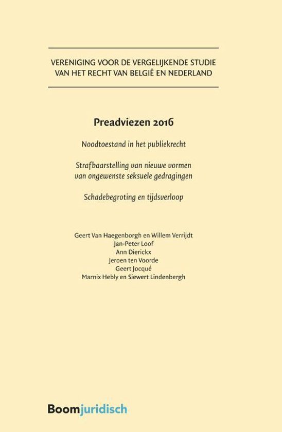 Vereniging voor de vergelijkende studie van het recht in Bel ... - cover