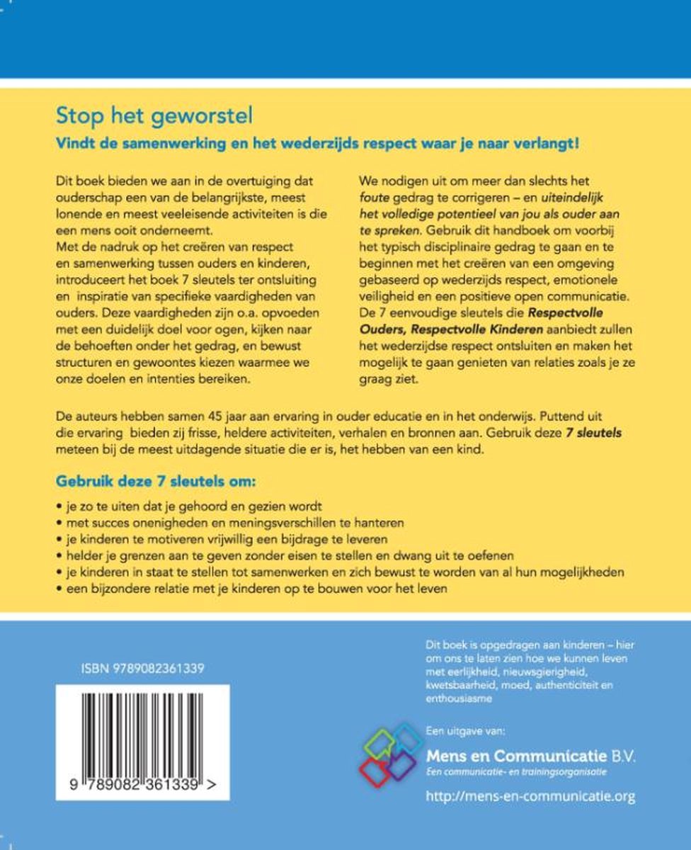 Respectvolle ouders, respectvolle kinderen - back cover
