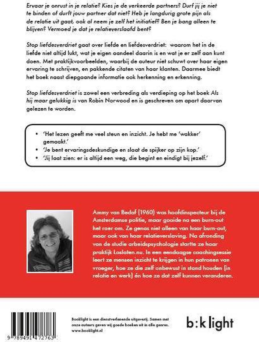 Stop liefdesverdriet - back cover