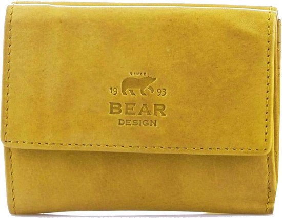 Bear Design Dames portemonnee Cow Lavato Leer - geel