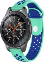 Bandje Voor Huawei Watch GT Dubbel Sport Band - Groenblauw Blauw - Maat: 22mm - Horlogebandje, Armband