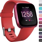 Fitbit Versa 1/2 rubberen sport bandje - Rood - Fitbit versa bandjes