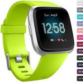 Bandje Voor Fitbit Versa Sport Band - Groen - Maat: ML - Horlogebandje, Armband