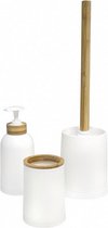 toiletaccessoire-set Zen bamboe/PP wit/naturel 3-delig