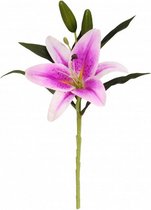 kunstbloem Vara Lilium 13 x 17 x 43 cm violet/groen