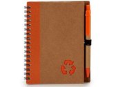 notitieboek Recycled 16 cm papier oranje 140 pagina's
