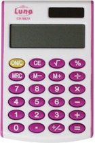 rekenmachine CH-982R wit/roze