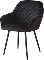 Zwart fluwelen stoel - Metalen poten - L 57 x D 60 x H 85 cm - KIAH