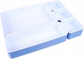 opbergset 23 x 30,5 x 4,5 mm PVC blauw/wit 5-delig