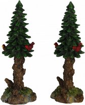 decoratie-kerstboom Poly Tree 13 cm groen 2 stuks